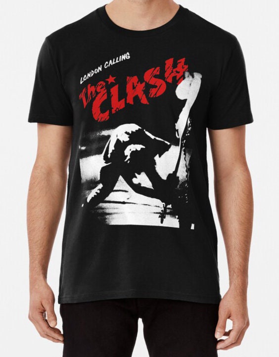 thumbnail image 2 of The Clash T-Shirt - White Gildan Men's Cotton Tee - 70s 80s Rock Band Music Shirt 2 of 4