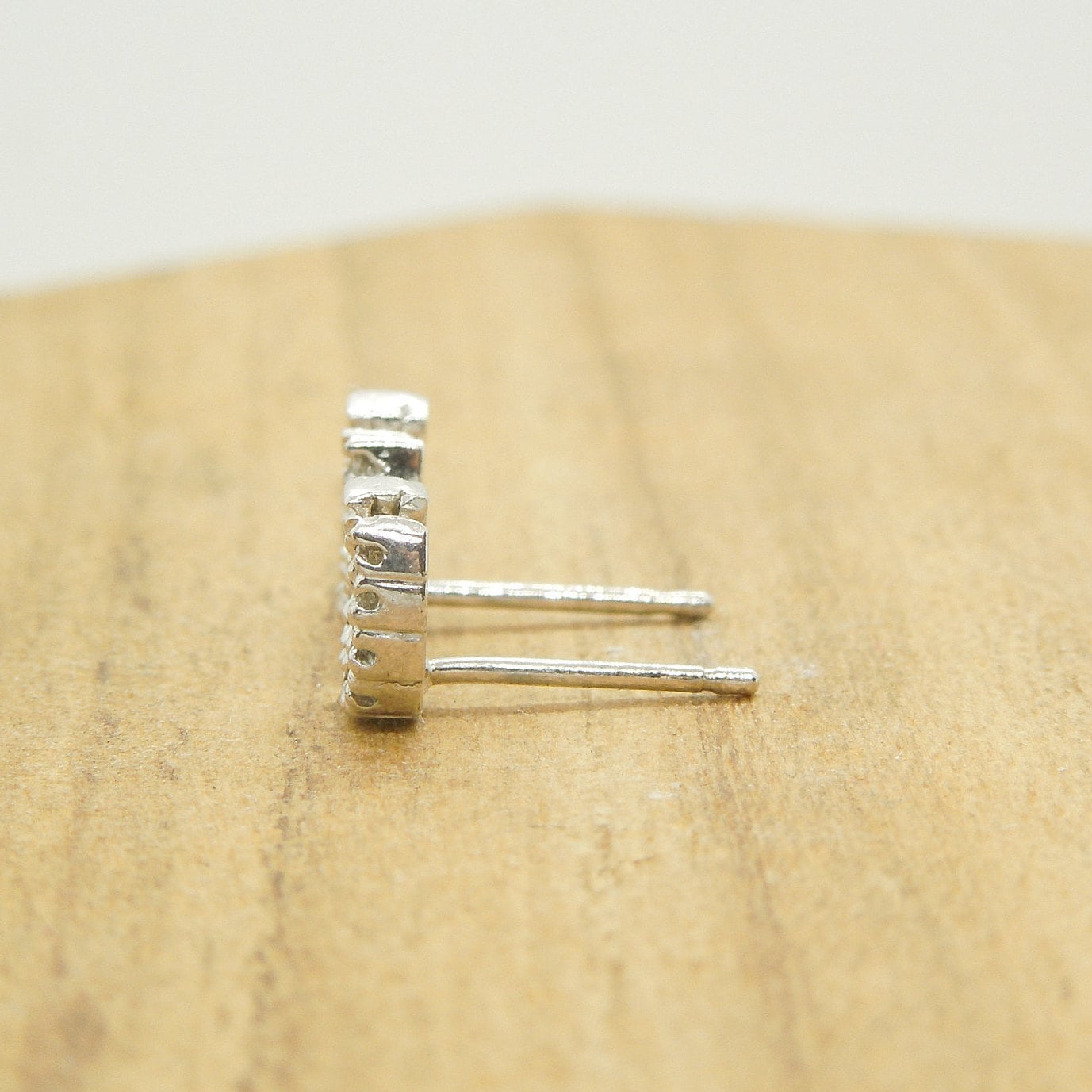 14K White Gold Diamond Horseshoe Stud Earrings Horseshoe Etsy