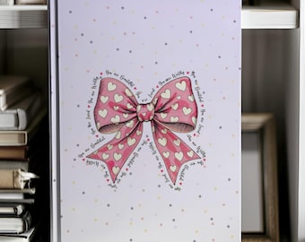 Coquette Pink Bow Hardcover Journal - Cute Aesthetic Notebook Confetti Design | 150 Lined Pages|  Coquette-Inspired Gift Women, Teens, Girls