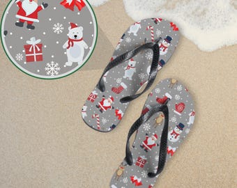 Christmas Flip-flops, Snowman Flip Flops, Christmas Sandals  display picture 1
