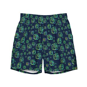 Graphic Men&#39;s swim trunks | Unique Swim Shorts | Fun Pattern Board Shorts | Gift for Dad | Gift for Man | Abstract Pattern