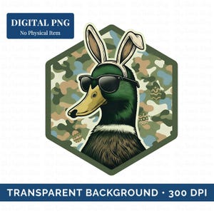 Easter Camo Duck PNG | Bunny Ears Mallard Duck Design | Funny Easter Duck PNG | Hunting Style Easter Clipart | Sublimation Shirt Graphic