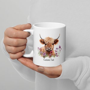 Personalized Highland Cow Mug, Highland Cow Mug, Fluffy Cow Mug, Moo-reffic Morning, Cow Gifts, Good Morning Mug