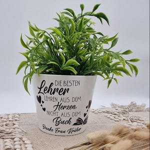Blumentopf Lehrer(in) Abschied | Blumenübertopf mi Namen | Blumentopf mit Spruch| Abschiedsgeschenk |Personalisierter Blumentopf |Blumentopf