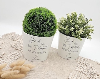 Personalized flower pot gift for Mother's Day, happiness is having a mom like you, planter with name, gift idea for grandma or godmother