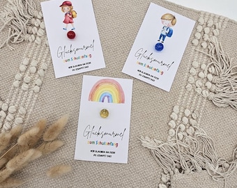 Lucky marble, school cone contents, encouragement card, back-to-school gift, small gift for first graders, ABC beginner