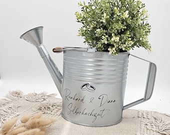 Personalized watering can for a silver wedding anniversary – cash gift for 25 years – zinc watering can with names & date – gift idea for a garden wedding