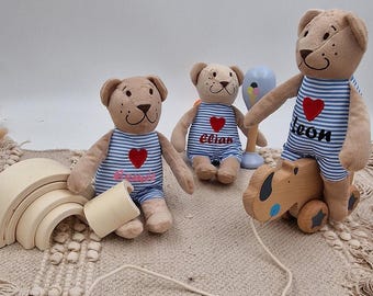 Personalisiertes Geschenk Geburt | Kuscheliger Teddybär | Bär Stofftier | Schmusebär | personalisierter Teddybär | Taufe | Kind Geburtstag