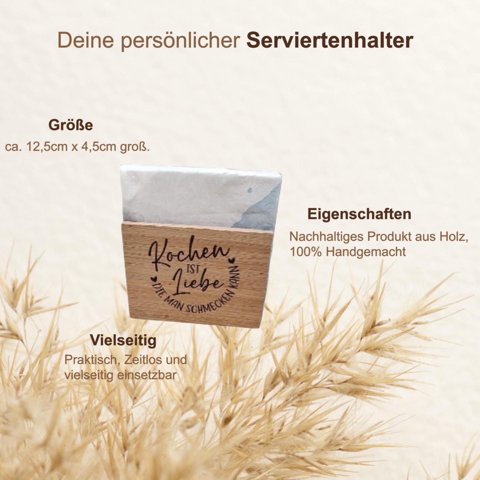 Servierten Halter Holz | servierte | Geschenk Einzug | Geschenk Freundin | Geschenk für Mama | Halter für Servierten | Tischdekoration