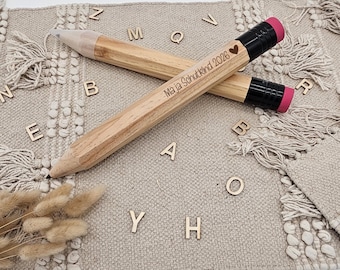 Giant pencil personalized for first day of school, back-to-school gift, school cone contents, large wooden pencil with name of schoolchild 2026