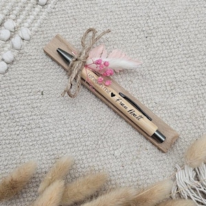 Kugelschreiber personalisiert | Lehrerin | Geschenk mit Trockenblumen | individueller Gravur | Geburtstagsgeschenk | Abschiedsgeschenk
