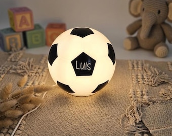 Personalized football lamp for children's room, night light with boy's name, customizable football decoration, birthday gift for a child