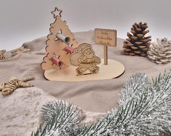 Personalized Christmas Money Gift | Wooden Secret Santa Gift | Christmas Money Gift Packaging | Christmas Decoration Gift Certificate