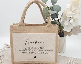 Personalized jute bag gift for girlfriend – a meaningful gift idea for your best friend, a small thank you for your loved ones.
