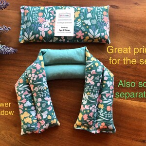 Gift set or separate Eye pillow neck wrap lavender rice aromatherapy heat pad birthday anniversary get well gift for her Mothers Day