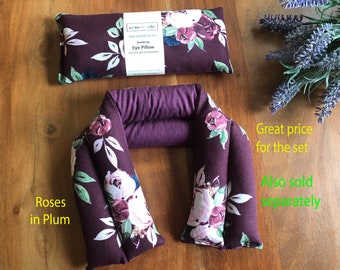 Gift set or separate Eye pillow neck wrap lavender rice aromatherapy heat pad birthday anniversary get well gift for her Mothers Day gift