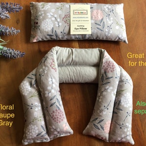Gift set or separate Eye pillow neck wrap lavender rice meditation heat pad birthday anniversary get well Mothers Day Christmas gift for her