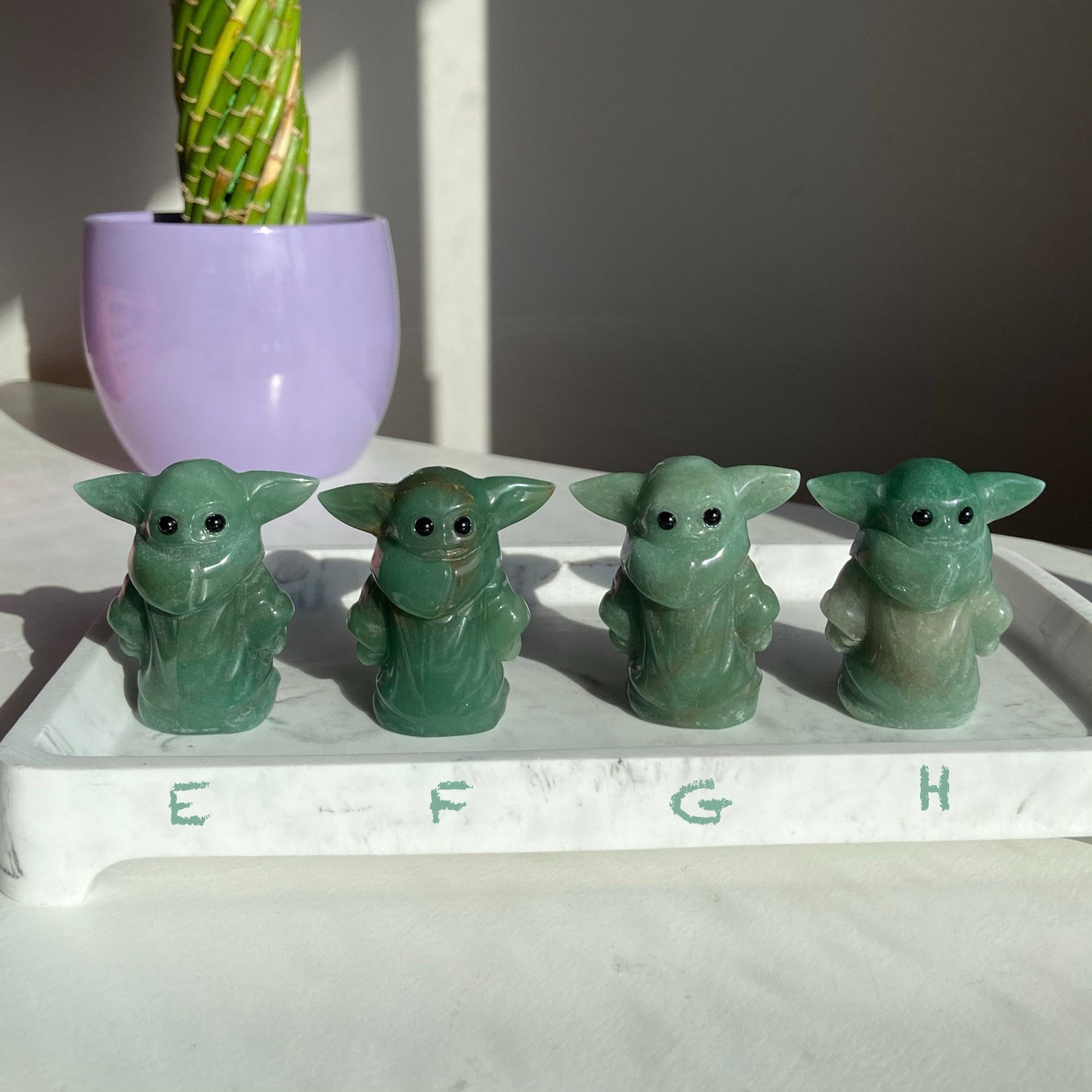 Baby Yoda Crystal Carving Green Aventurine Crystal Healing Etsy