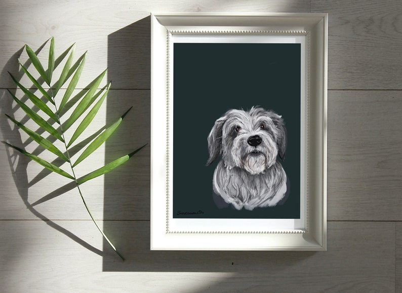 Any Pet Pet Portrait A4A3 print and Download Pet Painting- memorial Cat, Dog, Rabbit, Bird, Pet Snail Great Gift or Keepsake