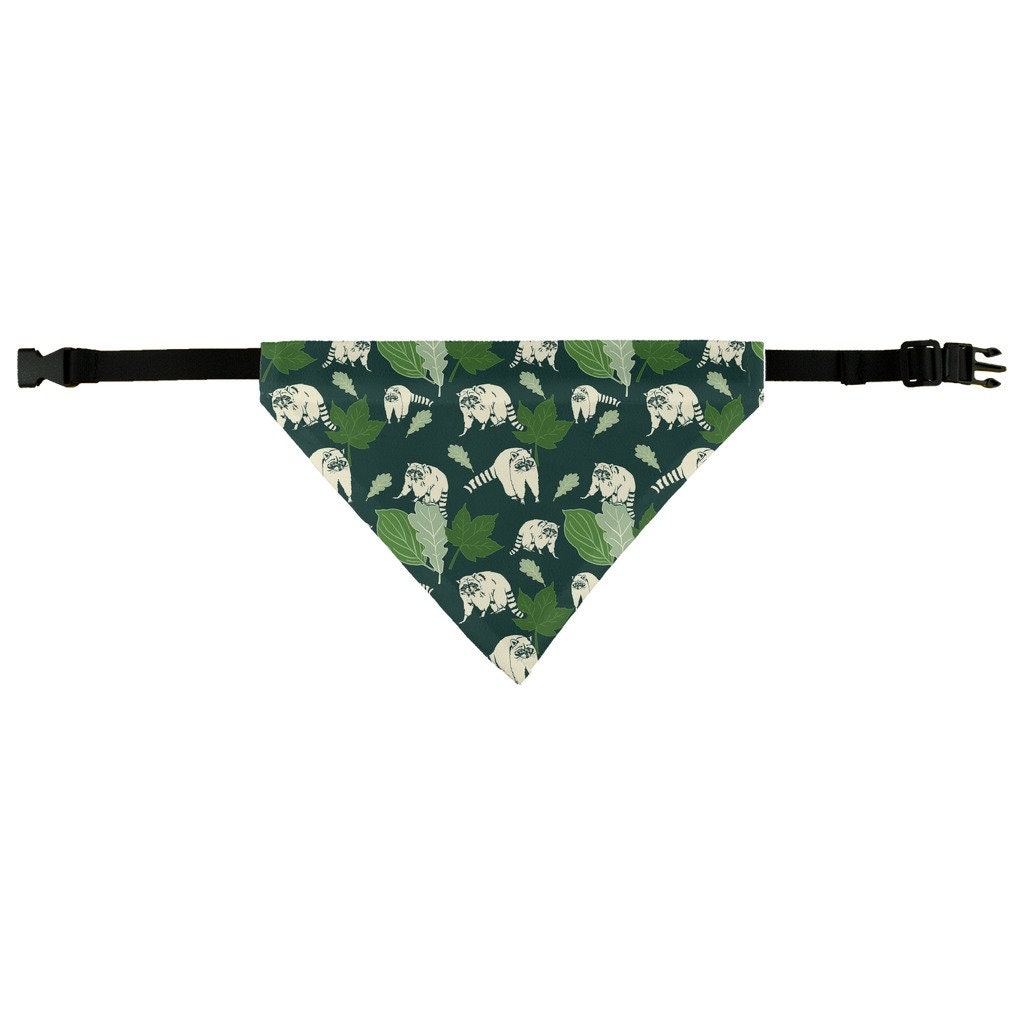 Dark Green Raccoon Pet Bandana Etsy