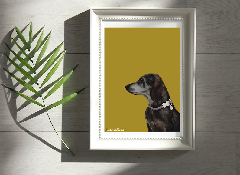 Any Pet Pet Portrait A4A3 print and Download Pet Painting- memorial Cat, Dog, Rabbit, Bird, Pet Snail Great Gift or Keepsake