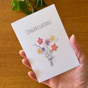 Congratulations Greeting Card - Ready to Ship - Printed on Recycled Cardstock - Wedding - New Baby - Graduation - Engagement - Promotion