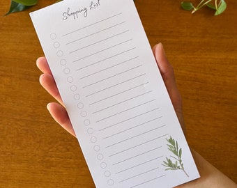 Olive  Leaf / Branch Magnetic Shopping / Grocery List - Recycled Paper - Ready to Ship - Olive Tree - Manzanillo - Plant Lover Gift