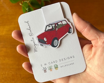Mini Cooper / Mayfair Car Magnetic Bookmark - Ready to Ship - Classic - Vintage Car / Car Lover Gift
