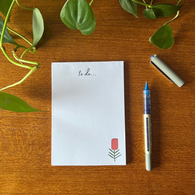 Banksia Magnetic Shopping / Grocery List Recycled Paper Ready to Ship Plant Flower Lover Gift image 6
