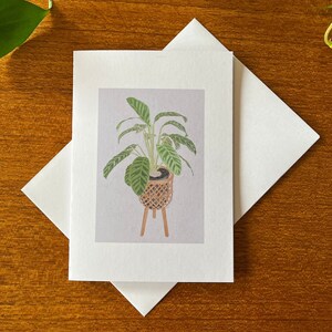 Calathea Zebrina Indoor Plant- Blank Greeting Card  - A6 or A7 - Ready to Ship  - FSC Recycled Card - Birthday, Housewarming - Plant Lover