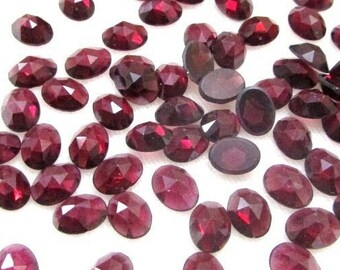 Natural Garnet Hyderabadi Oval Rose cut  Loose Gemstone  6X8mm 7X9mm 8X10mm 9X11mm  10X12mm   10X14mm  12X16mm Wholesale Price Gemstone