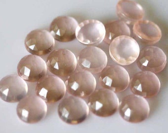 Natural Rose Quartz round Rose Cut 5mm to 15mm Calibrated Loose Gemstone