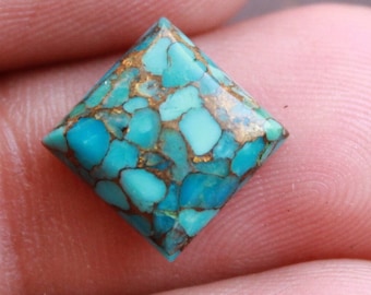 Blue Copper Turquoise Square Cabochon 5mm to 20mm Natural Blue Copper Calibrated Wholesale Gemstone