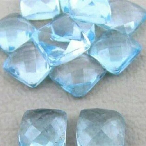 Best Quality Natural Sky Blue Topaz Square Rose Cut 5mm To 12mm Loose Gemstone
