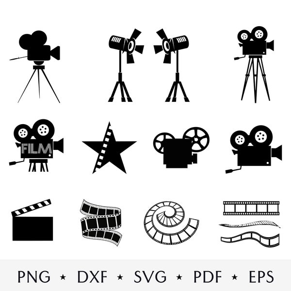 Film SVG, Film Strip Png, Movie Svg, Vintage Film Clipart, Negative Film Tape Cut File, Film silhouette, Film Strip Cut Files For Silhouette