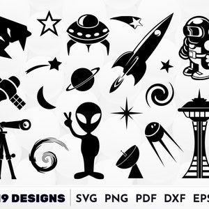 Astronaut SVG Bundle: Outer Space Clipart for DIY Crafts (Digital Download)