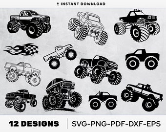 Download Monster Truck Dxf Etsy