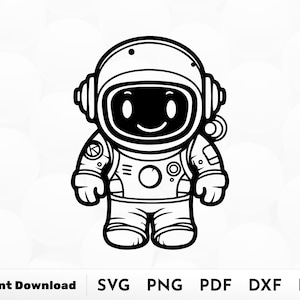 Lindo astronauta SVG, niño astronauta SVG, astronauta svg, silueta de astronauta de dibujos animados, espacio svg, camisas de niño svg, archivo de corte de astronauta svg