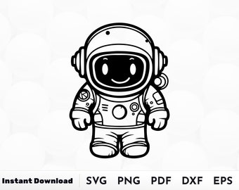Cute astronaut SVG, Kid astronaut Svg, Spaceman Svg, Cartoon Astronaut Silhouette, Space Svg, Boy Shirts Svg, Astronaut Cut file Svg
