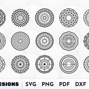 Cirkel Mandala SVG, Mandala bloem Svg, lasergravure, papier gesneden sjabloon, Mandala silhouet, Mandala gesneden bestand voor Cricut silhouet