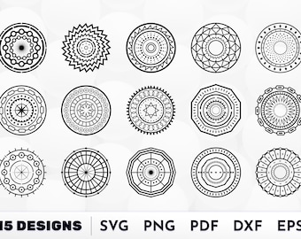 Kreis-Mandala-Svg, Mandala-Blumen-Clipart, Mandala-Silhouette, Rundes Mandala-Svg, Mandala-Muster-Svg, Zentangle-Svg, Mandala-Svg-Bundle
