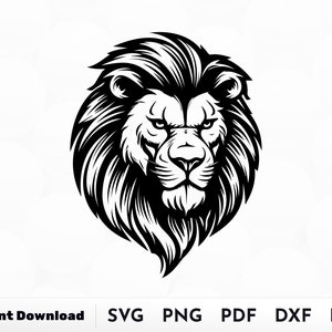 Lion Head Silhouette SVG: Cricut Cut File, Clipart (Digital Download)