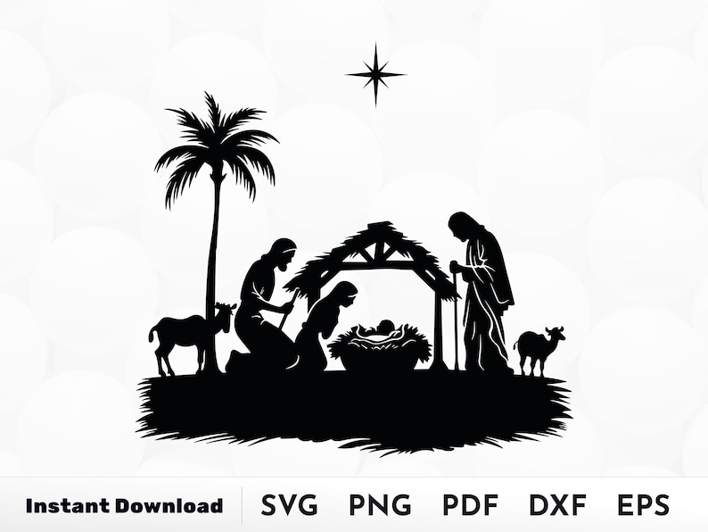Nativity Scene SVG Nativity SVG Christmas Nativity Manger Etsy Australia