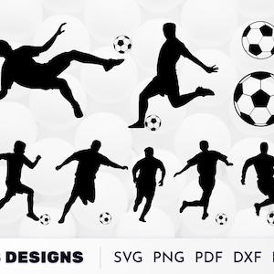 サッカーSVGカットファイル、サッカーボールSVG、フットボールSVG、サッカー選手クリップアート、スポーツSVG、サッカーシャツプリント、サッカークリップアート