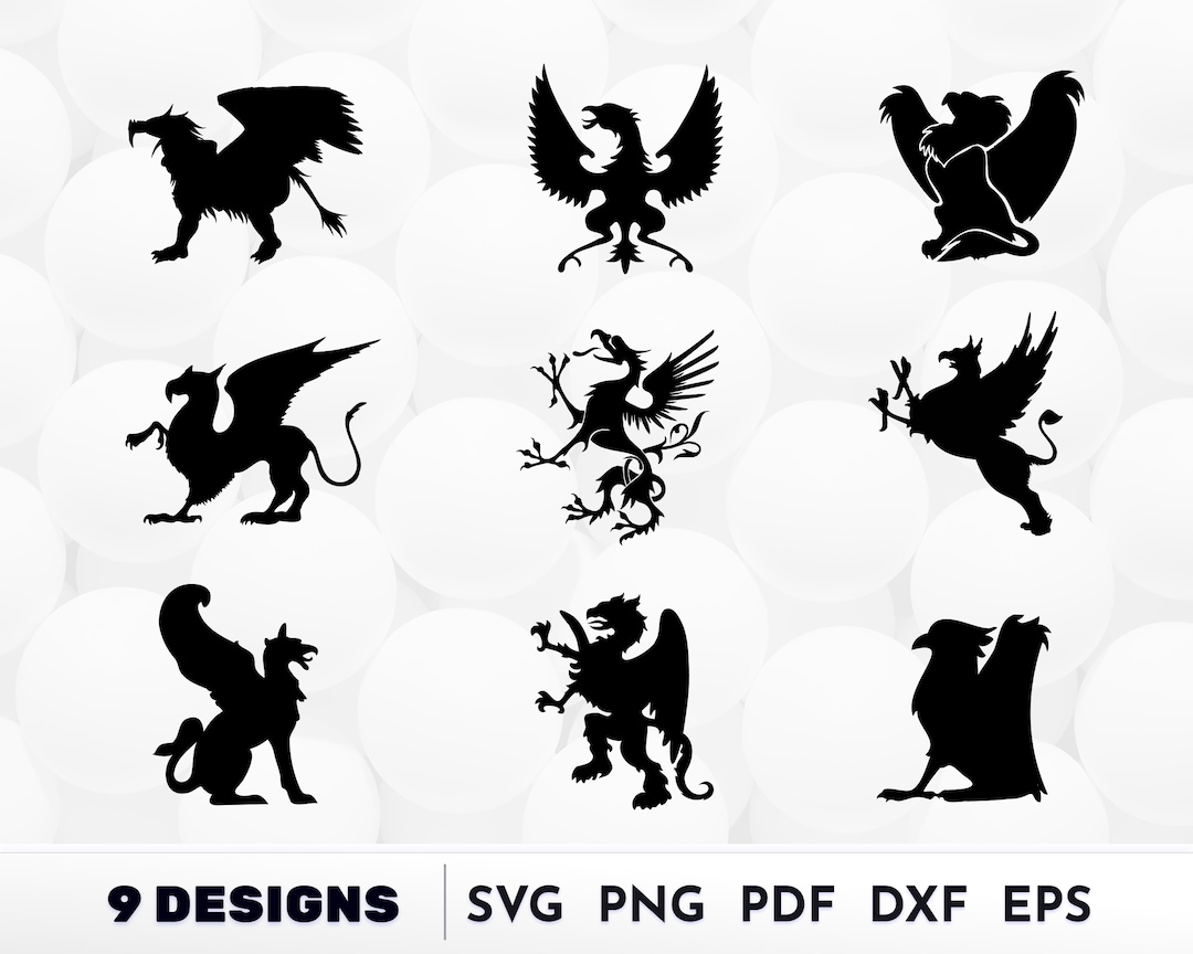 Griffin SVG, Gryphon Silhouette SVG, Mythical Animal Gryphon, Lion SVG ...