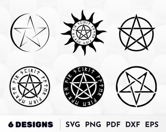 Pentagram SVG, Pentacle SVG, Pagan Magic SVG, Pagan Symbols svg, Occult Symbols Cut Files