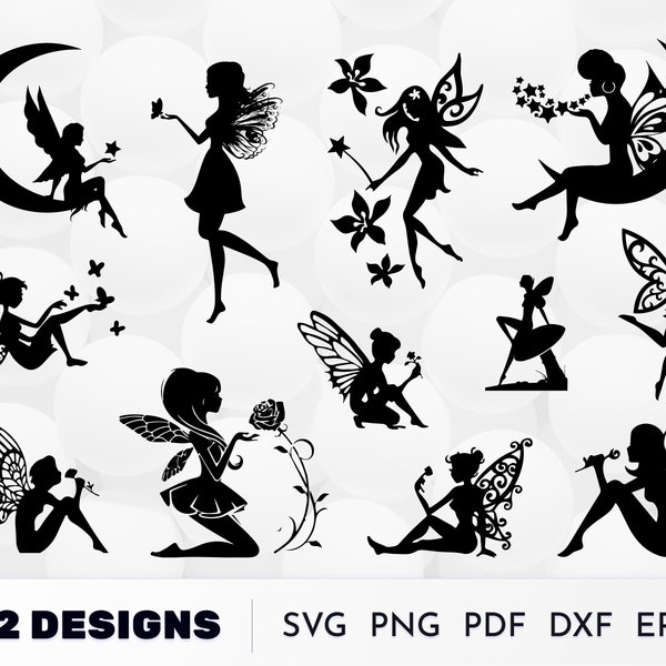 FAIRY SVG, fairy silhouette, tooth fairy svg, fairy clipart,svg files for cricut,fairy vector, fairy cut file, Fairy Design Svg, Cartoon Svg