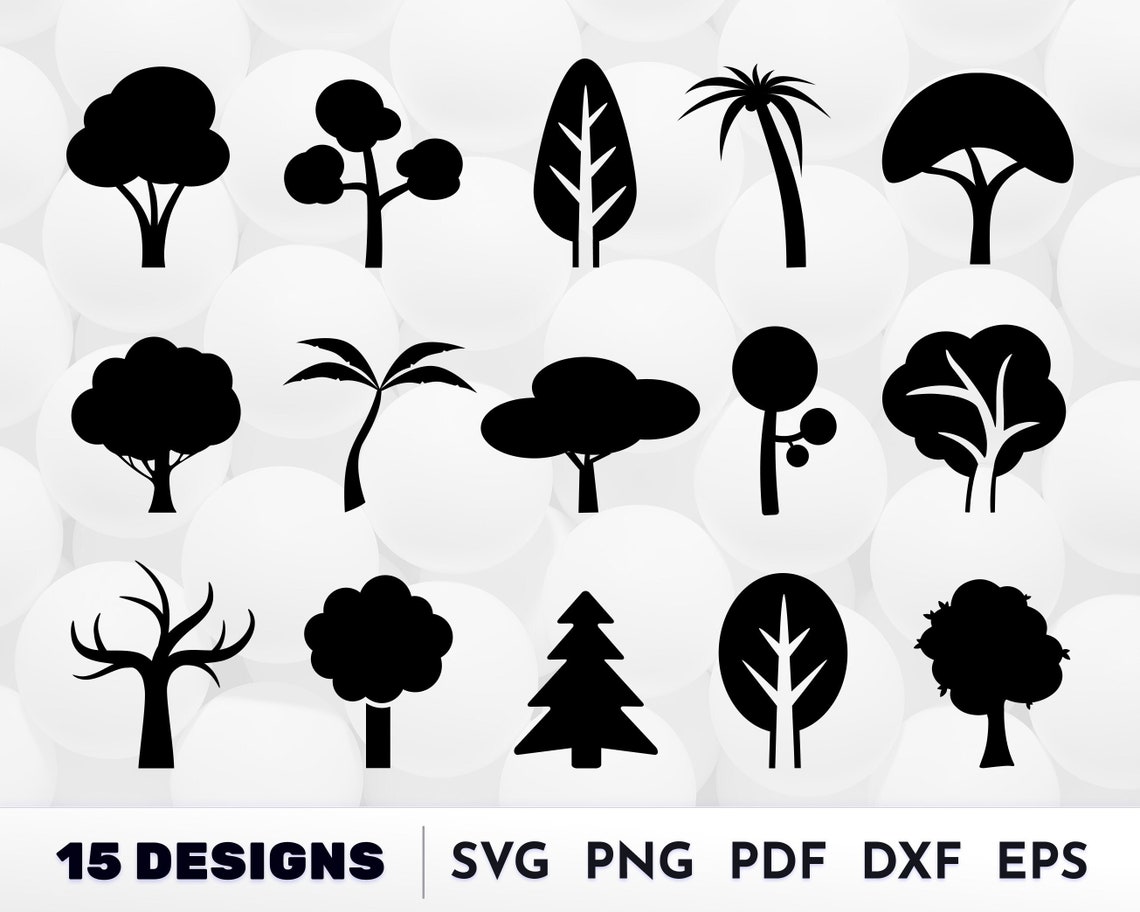 Tree SVG Bundle Tree Silhouette Svg Tree Svg Tree Cut Files - Etsy