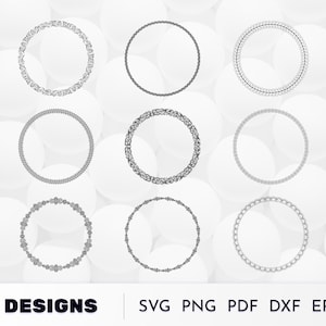 Circle Frame SVG, Circle Monogram Frame Svg, Circle Svg, Floral Wreath Svg, Frame Svg, Distressed Circle Frame, Decorative Frame SVG