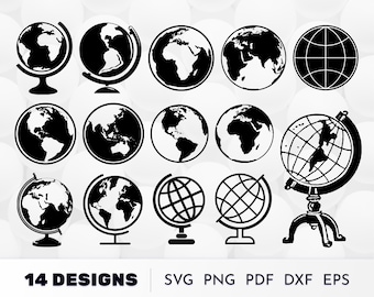 Globus SVG, Erde svg, Globe Cut File, Planet Erde Art, Globe Clipart, Welt Globe Art, Globe Silhouette, Earth Day Art, Schul Globe Art